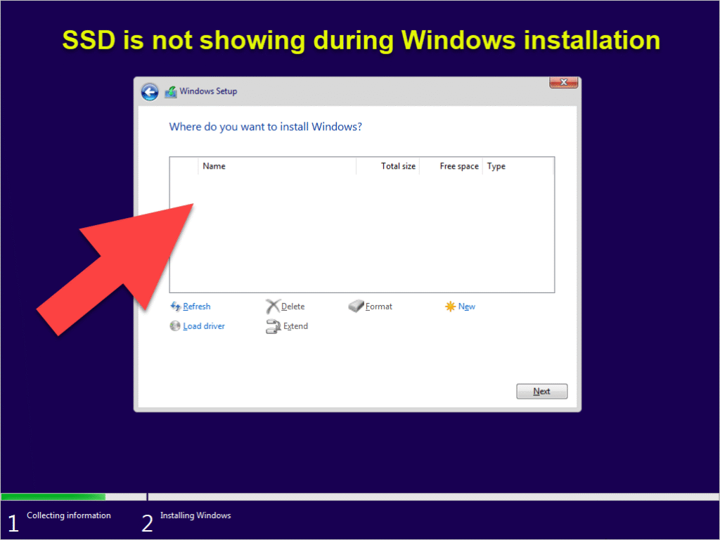 ssd not showing during windows 11 installation, nvme ssd not showing during windows 10 installation, ssd not displaying windows installation partition screen, SSD Not Showing During Windows Installation? Fix NVMe SSD Detection Issue