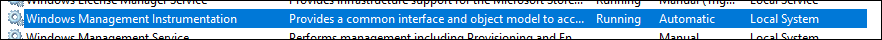 wmi service running in Windows