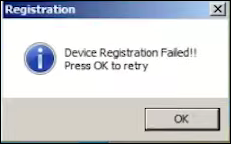 Morpho Device Registration Failed Press OK to retry