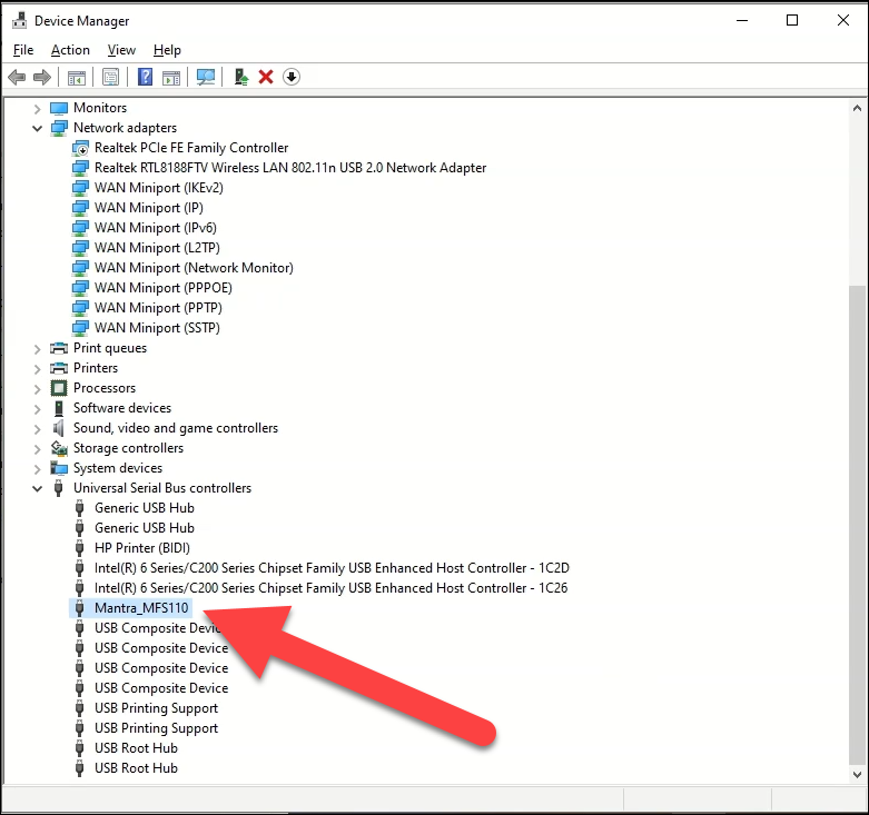 device manager mantra mfs110