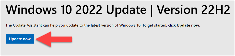 Download Windows 10 Update Assistant