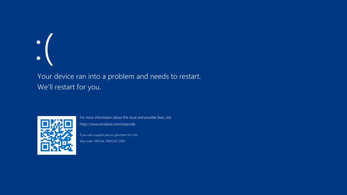 Blue screen of death ending soon