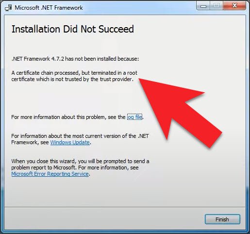 installation did not succeed