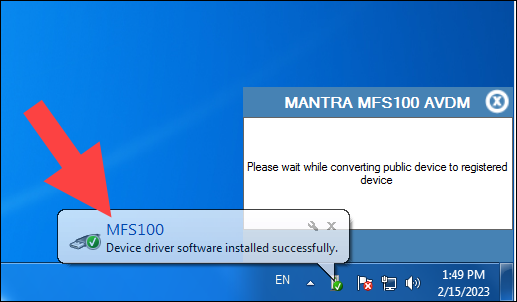 Mantra installation in Windows 7, Latest Mantra MFS100 driver installation in Windows 7, how to install mantra in windows 7